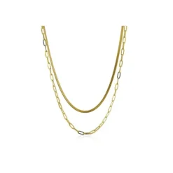 Anartxy Collar Doble Snake Eslabones Dorado