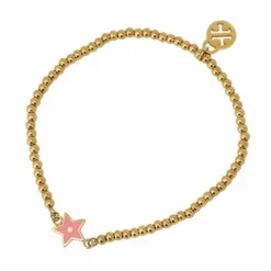 Anartxy Pulsera Bolitas Estrella  Rosa