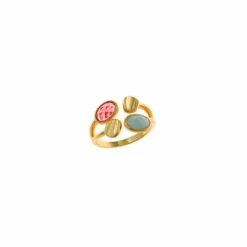 ANILLO AGATA ,PIEDRA LUNA,OVAL PLAT DORA - 241S0039