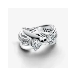 Anillo Banda Cruzada Pandora Lazo Brillante - 193553C01