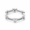 Anillo Corazones Radiantes Brillantes