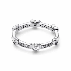 Anillo Corazones Radiantes Brillantes