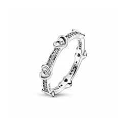 Anillo Corazones Radiantes Brillantes