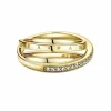 Anillo Cruzado Triple Alianza en Pavé