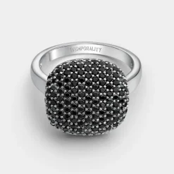 Anillo Cushion Circonitas Negra Itemporality - SRN-102-133