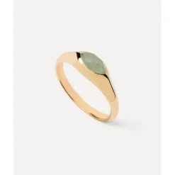 Anillo de sello nómada de aventurina verde PDPAOLA - AN01-A47
