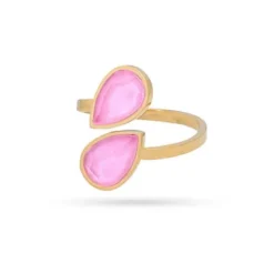 Anillo doble gota rosa ANARTXY