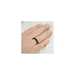 Anillo minimalista Nova negro Steel&Barnett - R-NOV02
