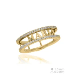 Anillo Nombre Brillante Dorado