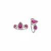 ANILLO PLATA TRES OVALOS RUBI GOTA - 136S0397