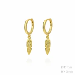 Aros Plata Dorado Pluma