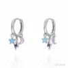 Aros plata Estrellas Lunas Rayo Esmalte