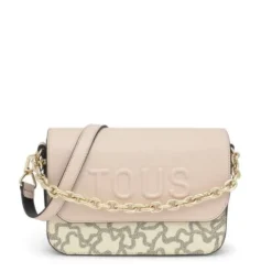 Bandolera mediana Chain negra y beige TOUS Kaos Icon