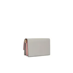 Bandolera mediana gris y rosa Audree Saffiano
