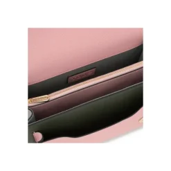 Bandolera mediana gris y rosa Audree Saffiano