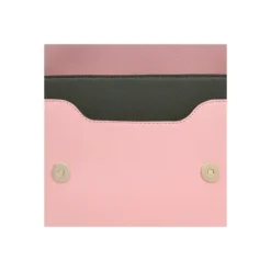 Bandolera mediana gris y rosa Audree Saffiano