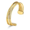 Brazalete diseño hilos acero dorado