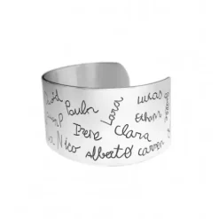 Brazalete Personalizado Grabado Doble Cara Plata