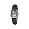 Casio Rectangular Correa Piel Negra
