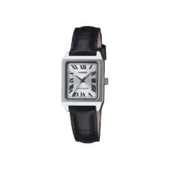 Casio Rectangular Correa Piel Negra
