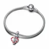 Charm Colgante Corazón Bastón Caramelo Doble de Navidad