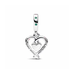 Charm Colgante Corazón Bastón Caramelo Doble de Navidad