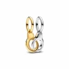 Charm Colgante Divisible en plata de ley y con un recubrimiento en oro de 14k Esposas que se abren