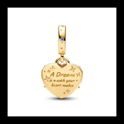 Charm Colgante Doble Carroza y Corazón de La Cenicienta de Disney