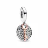 Charm Colgante Doble Llave a la Felicidad en Dos Tonos