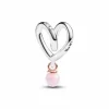 Charm Corazón Envuelto en Dos Tonos