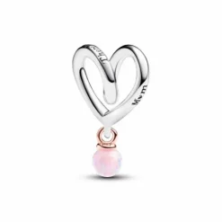 Charm Corazón Envuelto en Dos Tonos