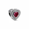 Charm Corazón Nivelado Rojo Brillante