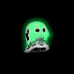 Charm en plata de ley Fantasma Boo que brilla en la oscuridad