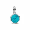Charm Mini Medallón Grabable Pandora ME en plata de ley Azul Turquesa