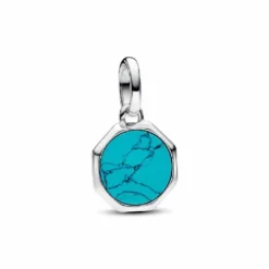 Charm Mini Medallón Grabable Pandora ME en plata de ley Azul Turquesa