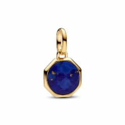 Charm Mini Medallón Grabable Pandora ME con un recubrimiento en oro de 14k Azul