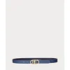 Cinturón reversible de piel con logotipo Azure Navy - 412883714016