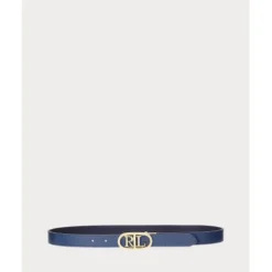 Cinturón reversible de piel con logotipo Azure Navy - 412883714016