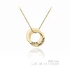 Collar 2 Aros Enlazados Dorado