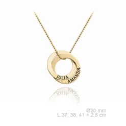 Collar 2 Aros Enlazados Dorado