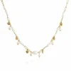 Collar acabado dorado con perlas