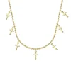 Collar Acero dorado Cruces