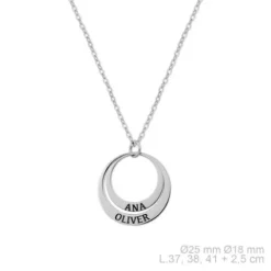 Collar Aros 2 Personalizado Plata