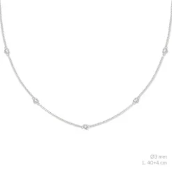 Collar Corazones Circonitas Plata