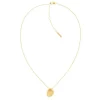 Collar de acero dorado y circonitas