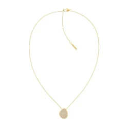 Collar de acero dorado y circonitas