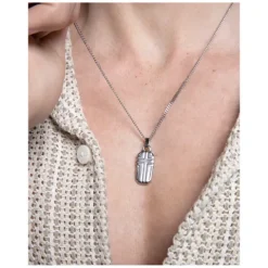 Collar de acero para hombre con placa colgante con cruz Viceroy