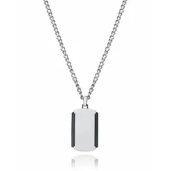 Collar de titanio para hombre con colgante de placa de titanio e Ip negro Viceroy