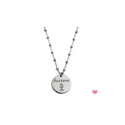Collar en plata chapa niño Nombre