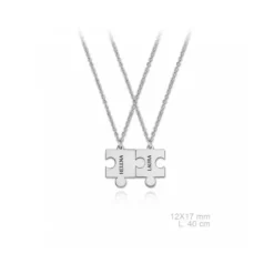 Collar en Plata Dos Piezas Puzzle Personalizables